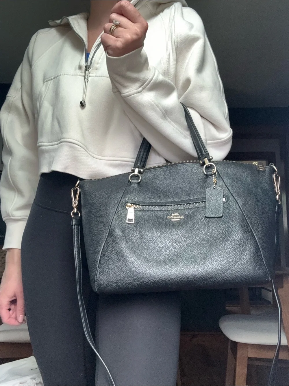 Coach structured leather
